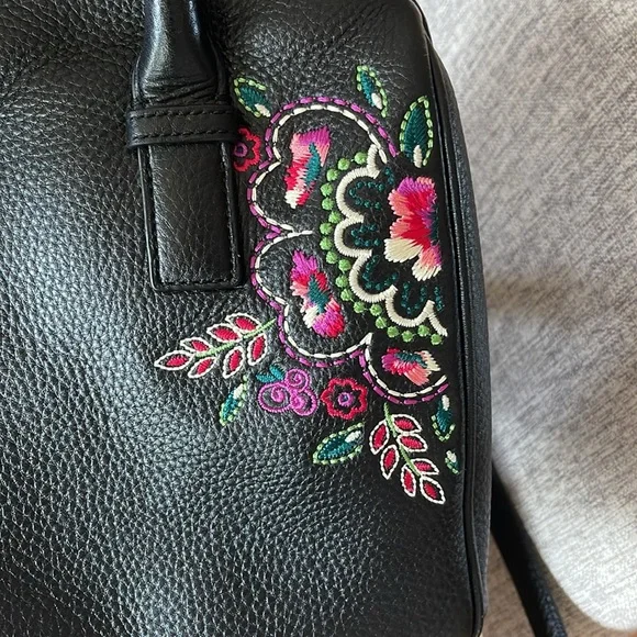 Vera Bradley Marlo Kiev Needlecraft Leather Satchel - Picture 10 of 13